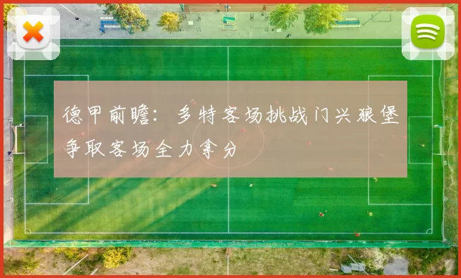 德甲前瞻：多特客场挑战门兴狼堡争取客场全力拿分